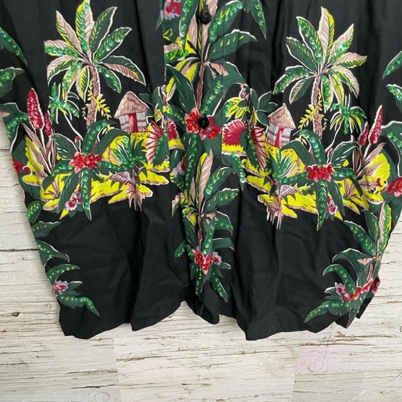 Surya black vintage button down top shirt floral - Picture 2 of 14